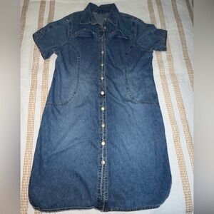 Blue Denim Button-Down Dress